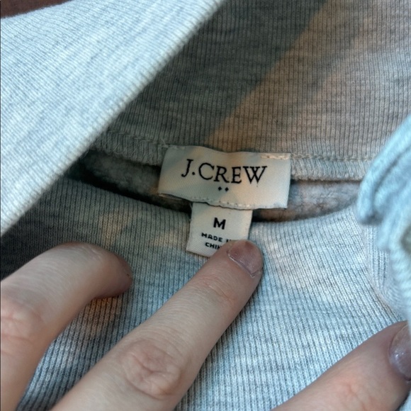 J. Crew Wide Button Collar Pullover Mock neck Sweatshirt - Picture 2 of 4